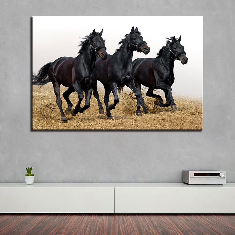 Three Horses on Canvas
