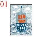 Bottle-Ship-Fish Poster