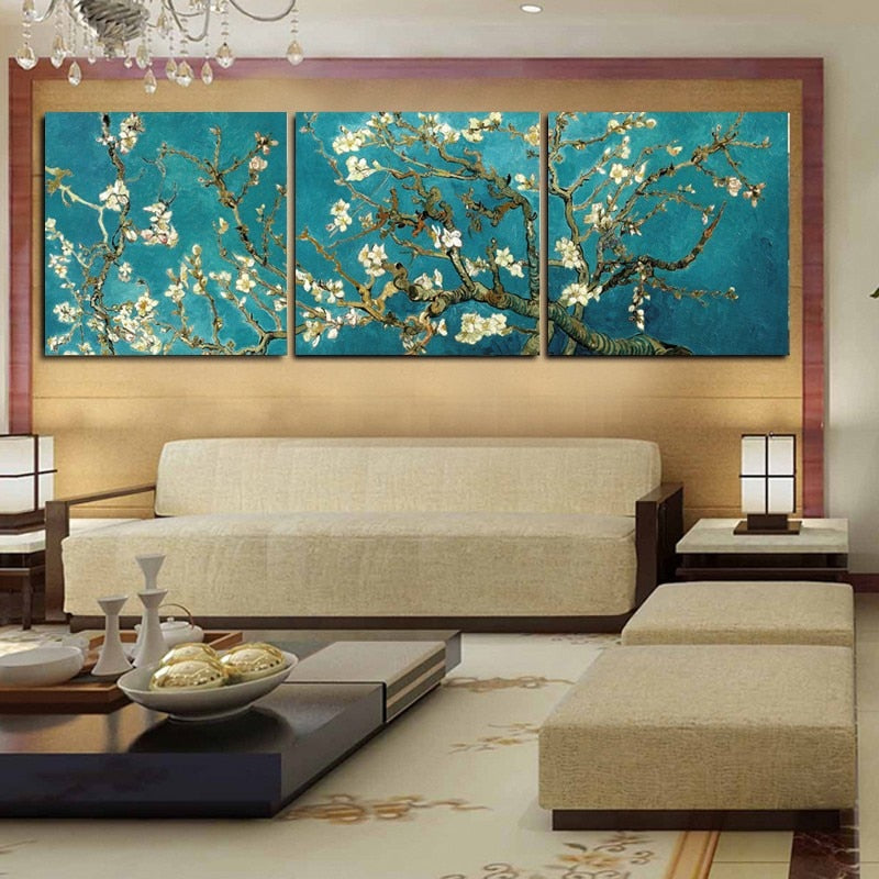 Blossoming Almond Tree on Canvas