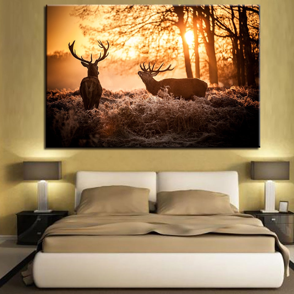Deers in Nature on Canvas