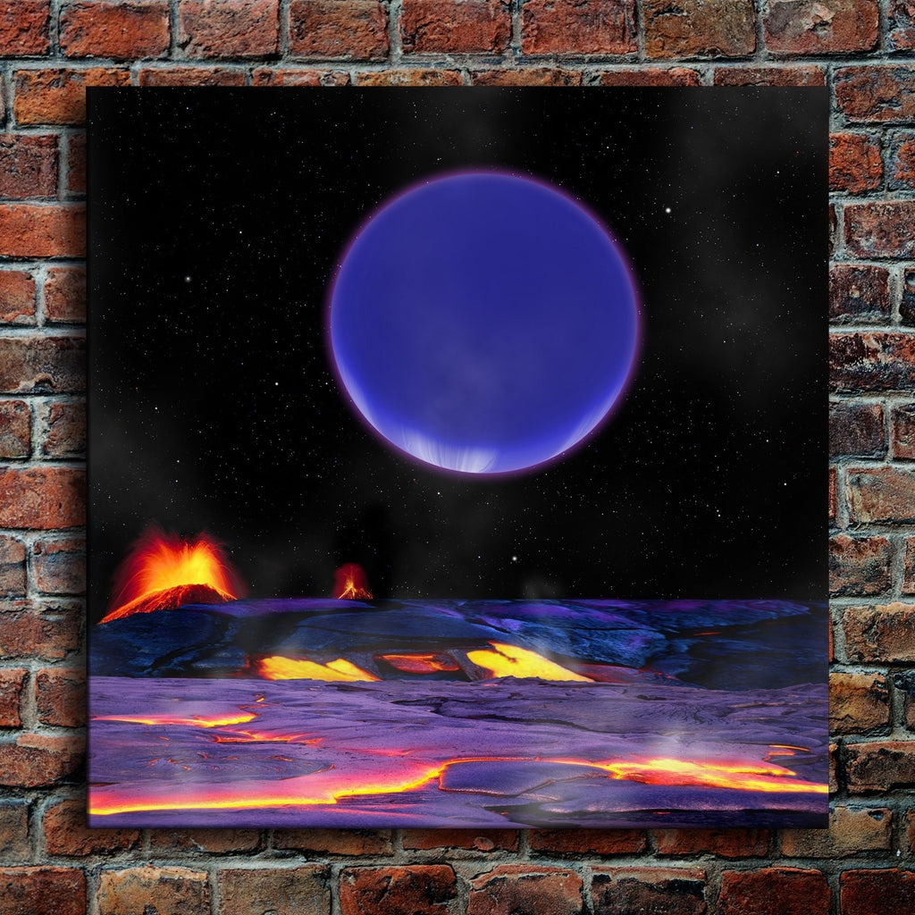 Martian on Moon on Canvas