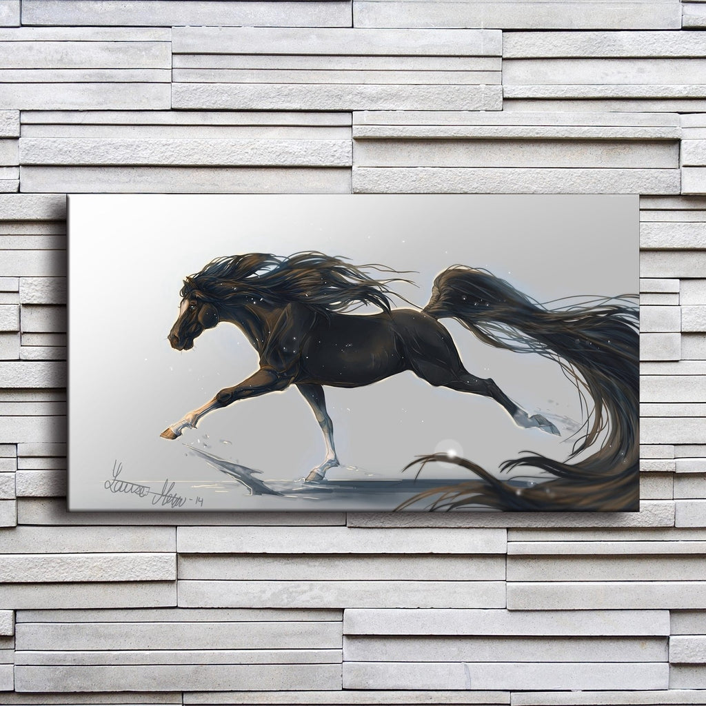 Running Horse on Canvas